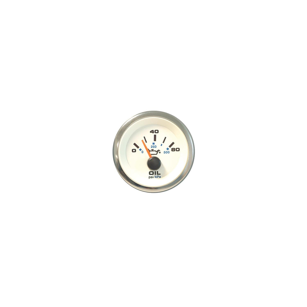 Sierra 62542P White Premier Pro Series 2" Stainless Steel 0-80 PSI Dial Range Oil Pressure Gauge & Requires "C" Sender Code