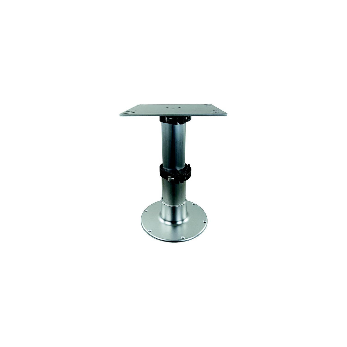 Springfield 1660230 3-Stage Clear Anodized Pedestal Set (Includes Square Table Mount and Base), 12-3/4", 20", 28"