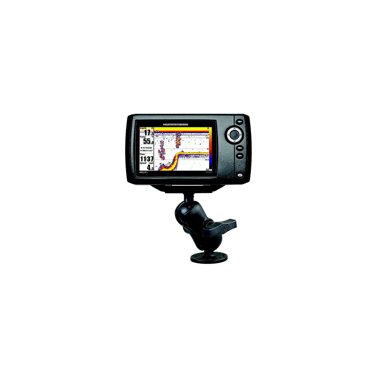 RAM 1.5" Ball Mount with 2.5" Round Base & 2" x 4" Plate for the Humminbird Helix 7 ONLY