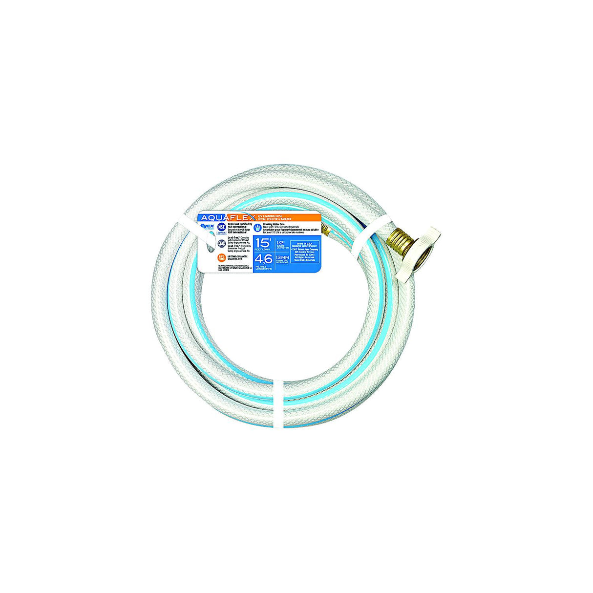 Aquaflex White Hose, 1/2" x 15', 10/case