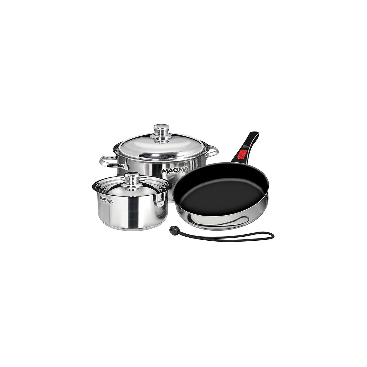 Magma A10-363-2-IND Stainless Steel Induction Compatible Non-Stick 7 Piece "Nesting" Cookware Set