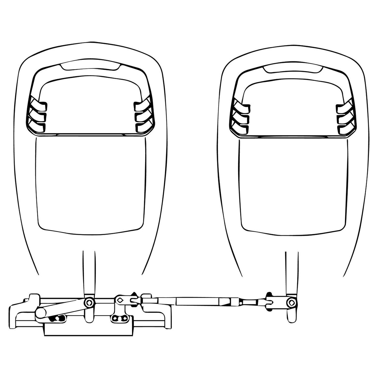 A96MY345 Uflex Single Cylinder Tie Bars, A96 Tie Bar 29"-34.5",Fits Mercury and Yamaha engines