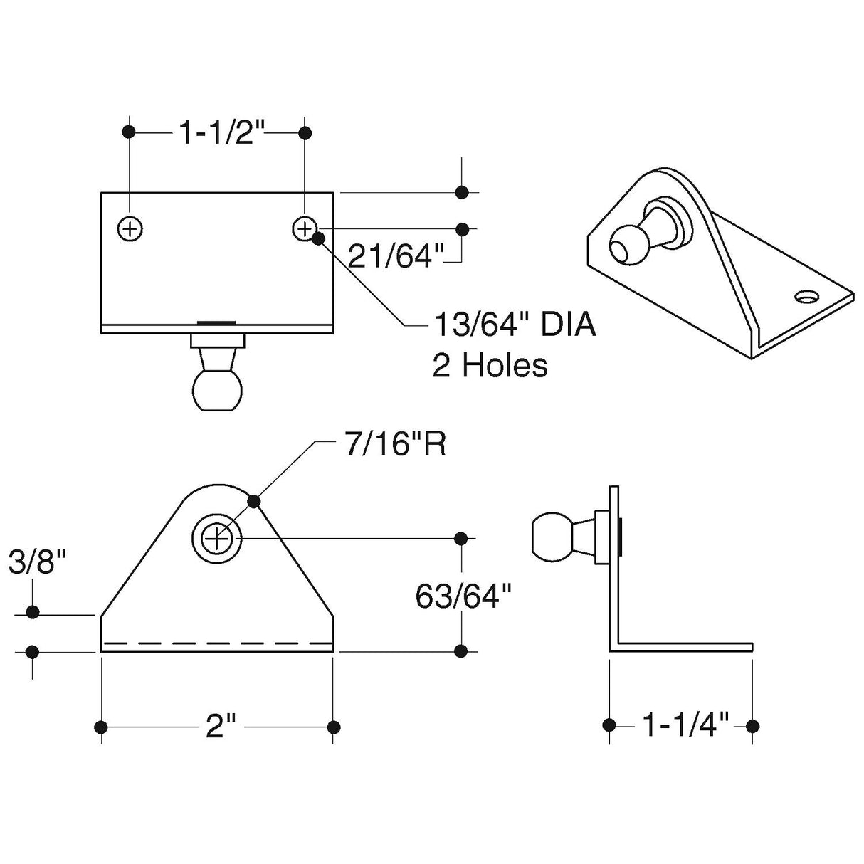 50 Ser S.S. Bracket Reverse Ball