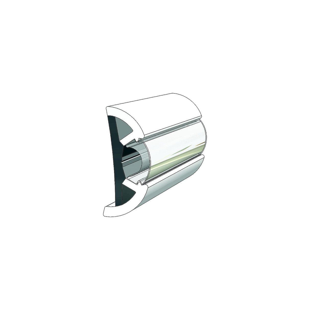 Taco V119990WCM602 Suproflex Rub Rail Kit, Medium, 60', White/Chrome