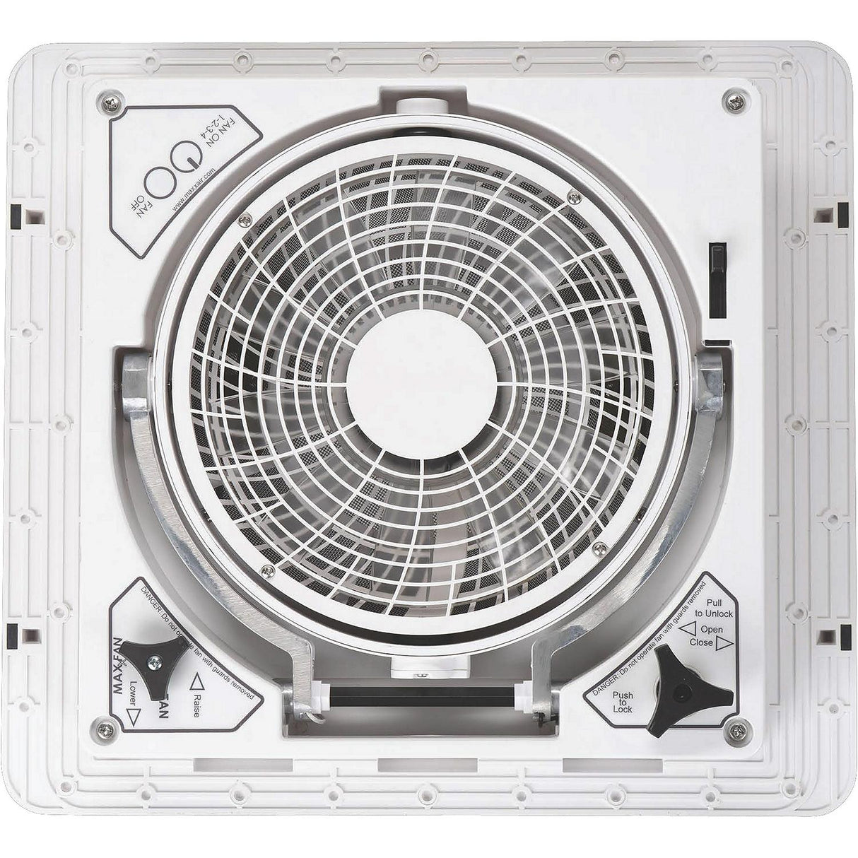 Maxxair 0061000 Maxxfan Pivot, White, 12.6V