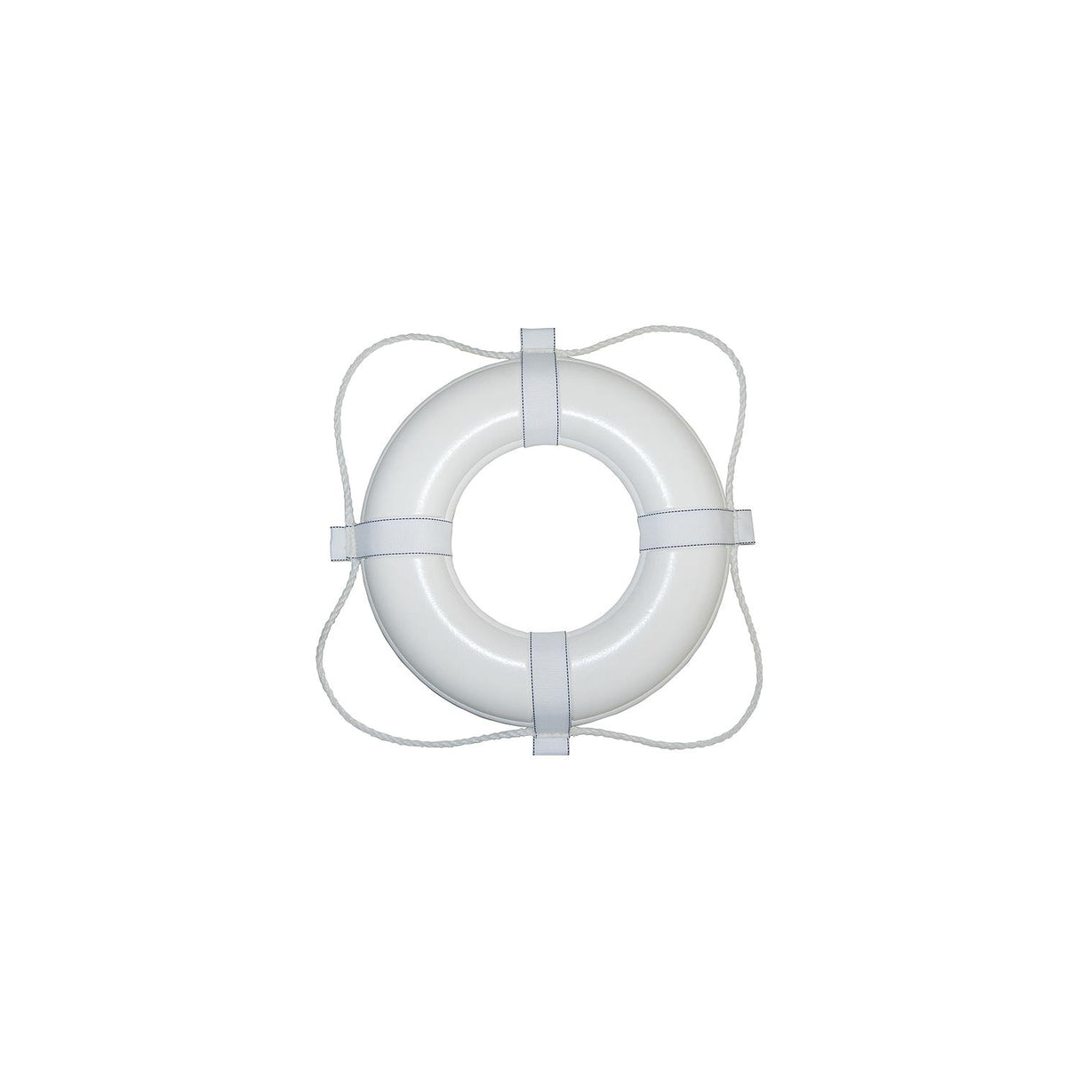 Taylor Vinyl Coated Foam Life Ring, 24" White w/White Rope, 6/case