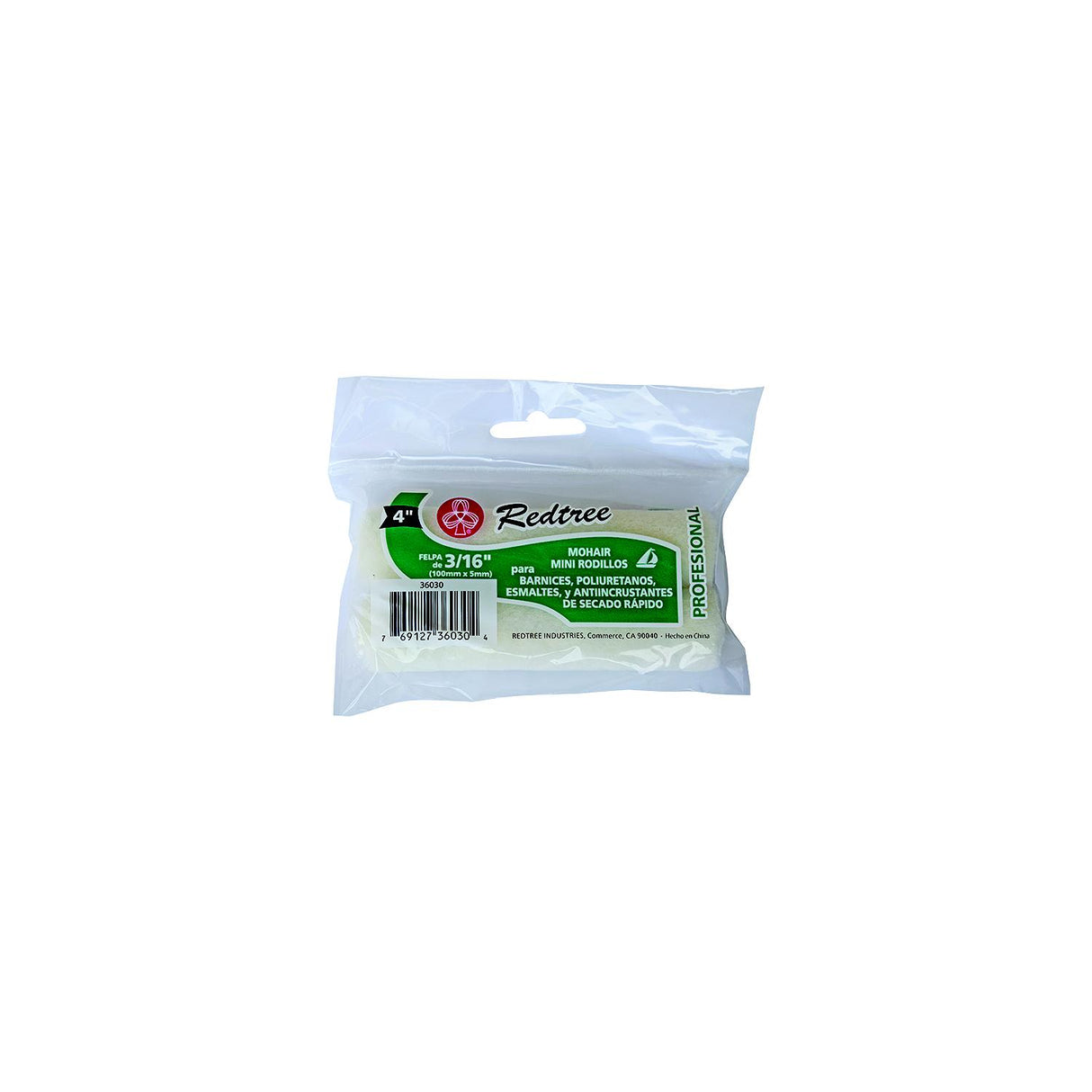 Redtree 36030 4" Mohair Mini Roller Refill, 2/Pk