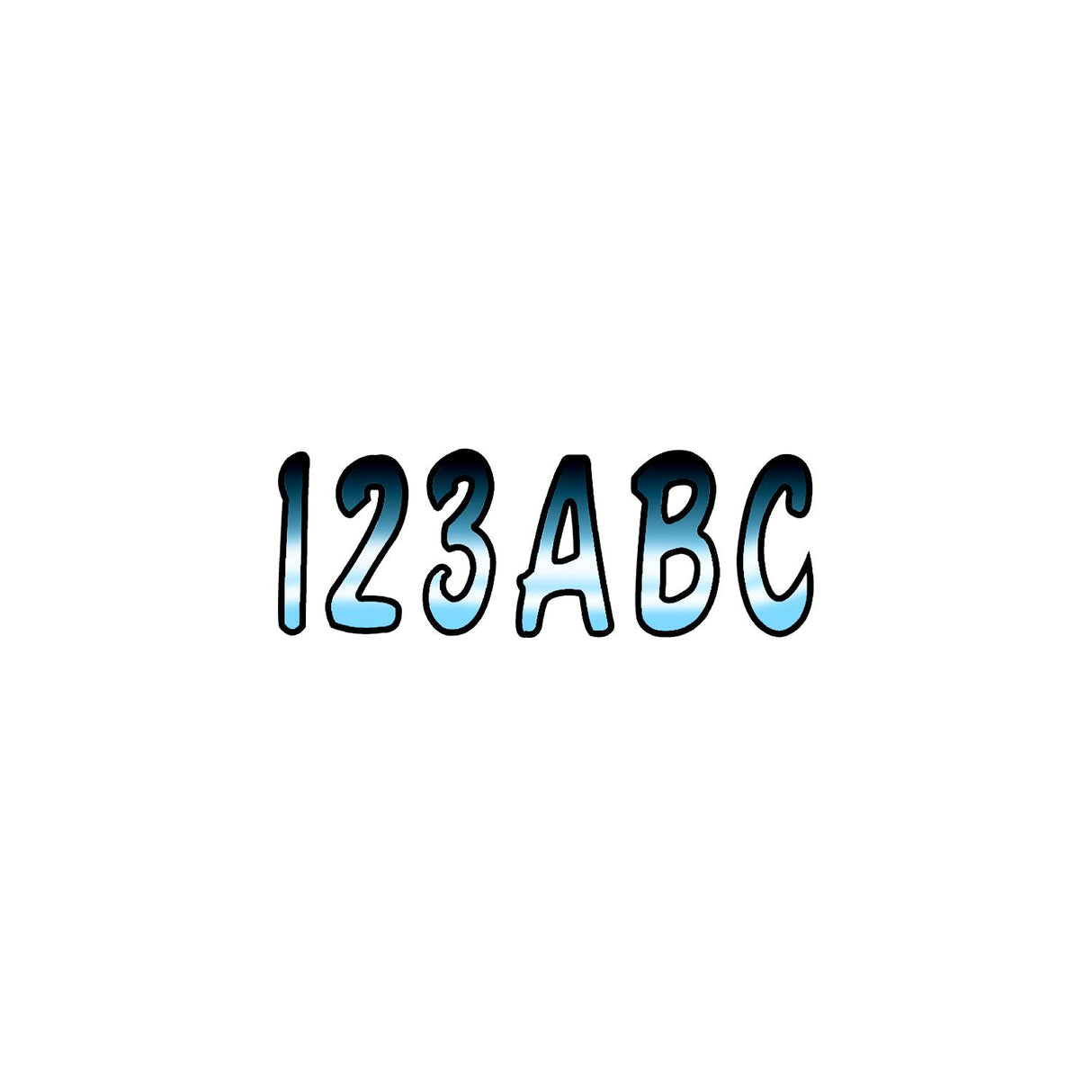 Hardline Series 200 Registration Kit, Cursive Font With Top to Bottom Color Gradations (Includes 4 Sets of 3" A-Z, 0-9)