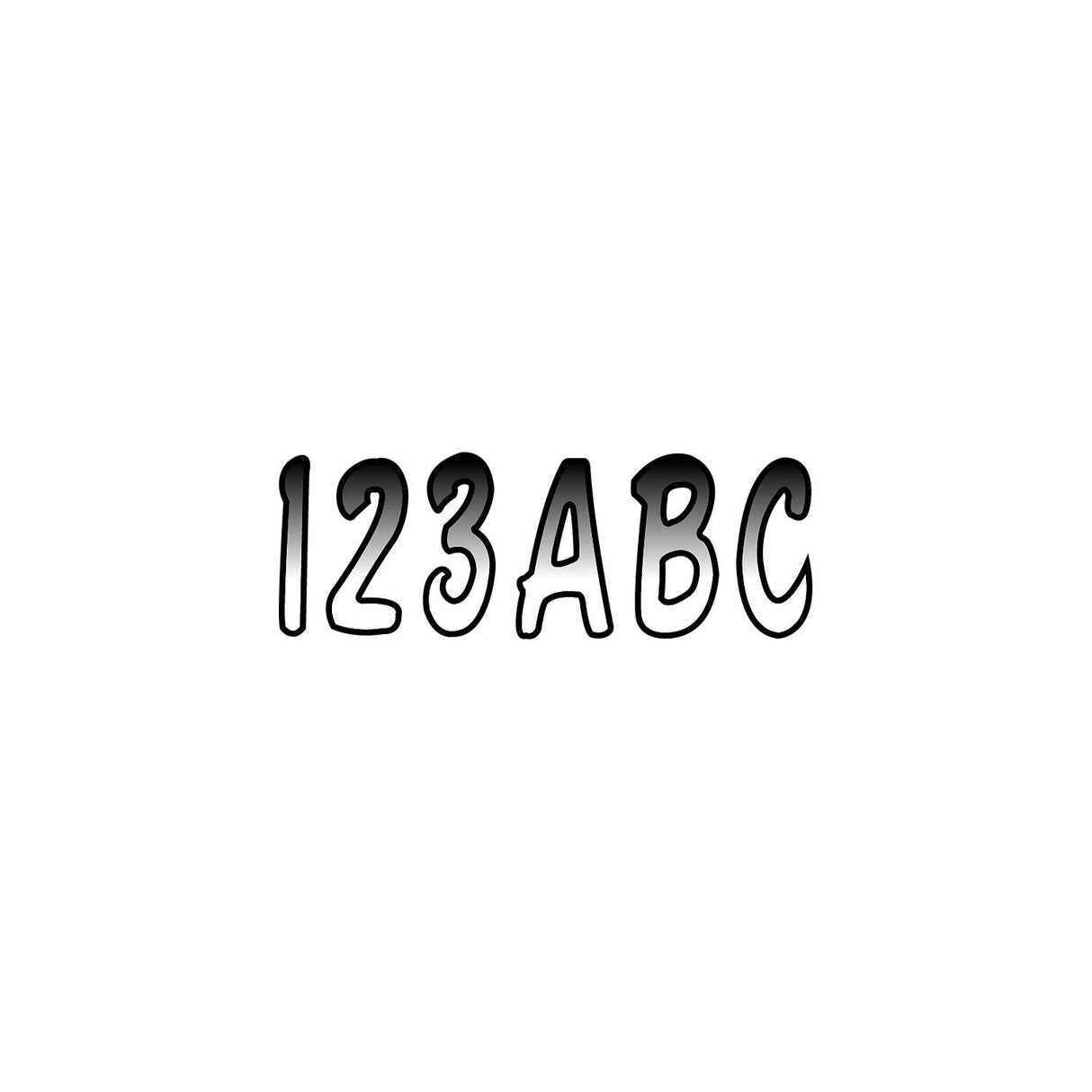 Hardline Series 200 Registration Kit, Cursive Font With Top to Bottom Color Gradations (Includes 4 Sets of 3" A-Z, 0-9)
