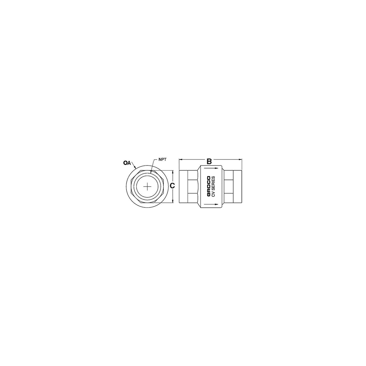 Groco CV Bronze In-Line Check Valve