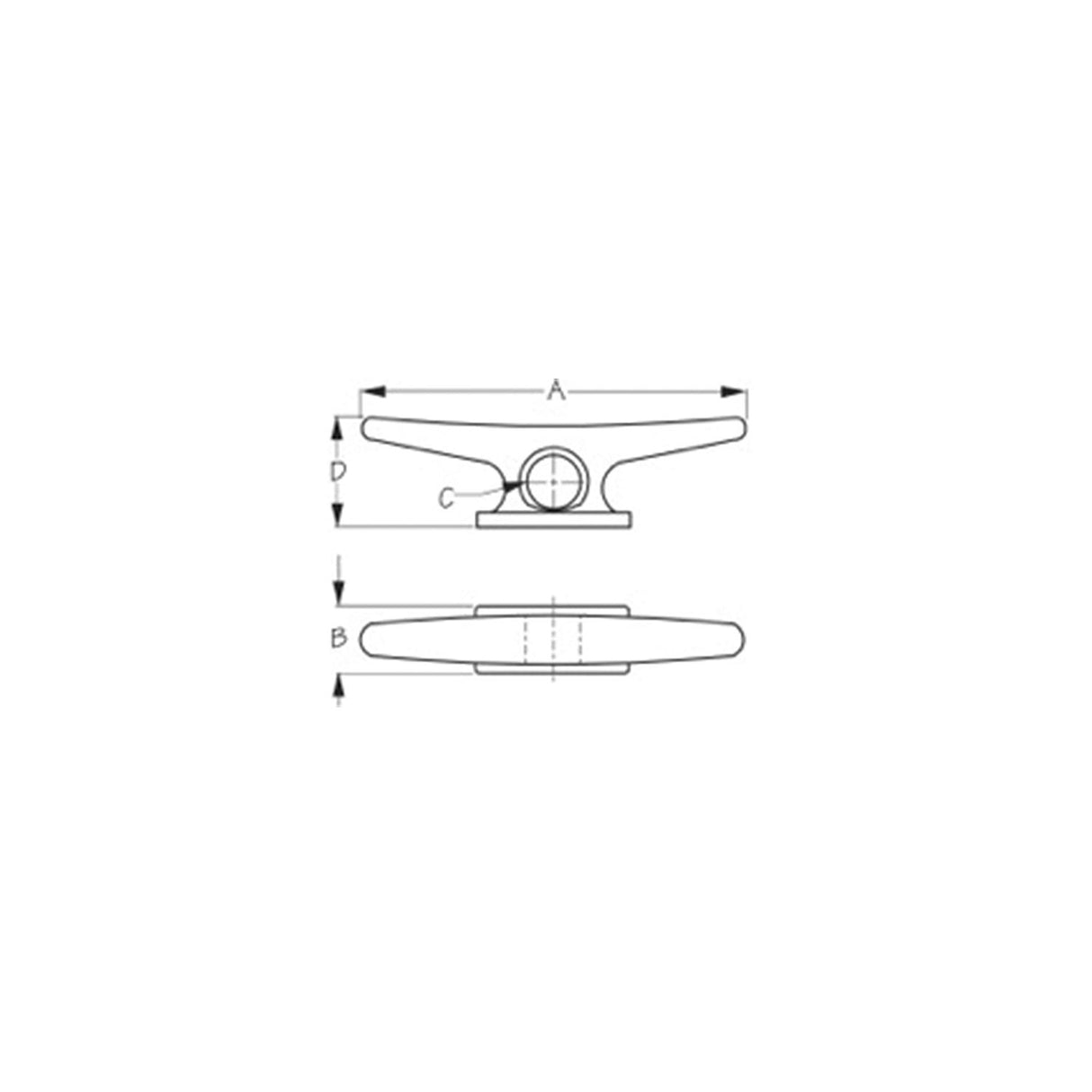 Sea-Dog 046210 Large Weldable Aluminum Cleat, 10"