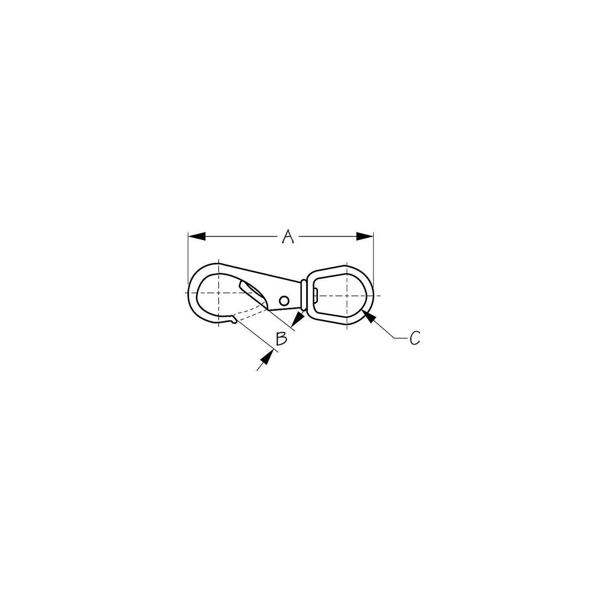 Sea-Dog 1461311 Swivel Eye Boat Snap, 3-5/16" Stainless