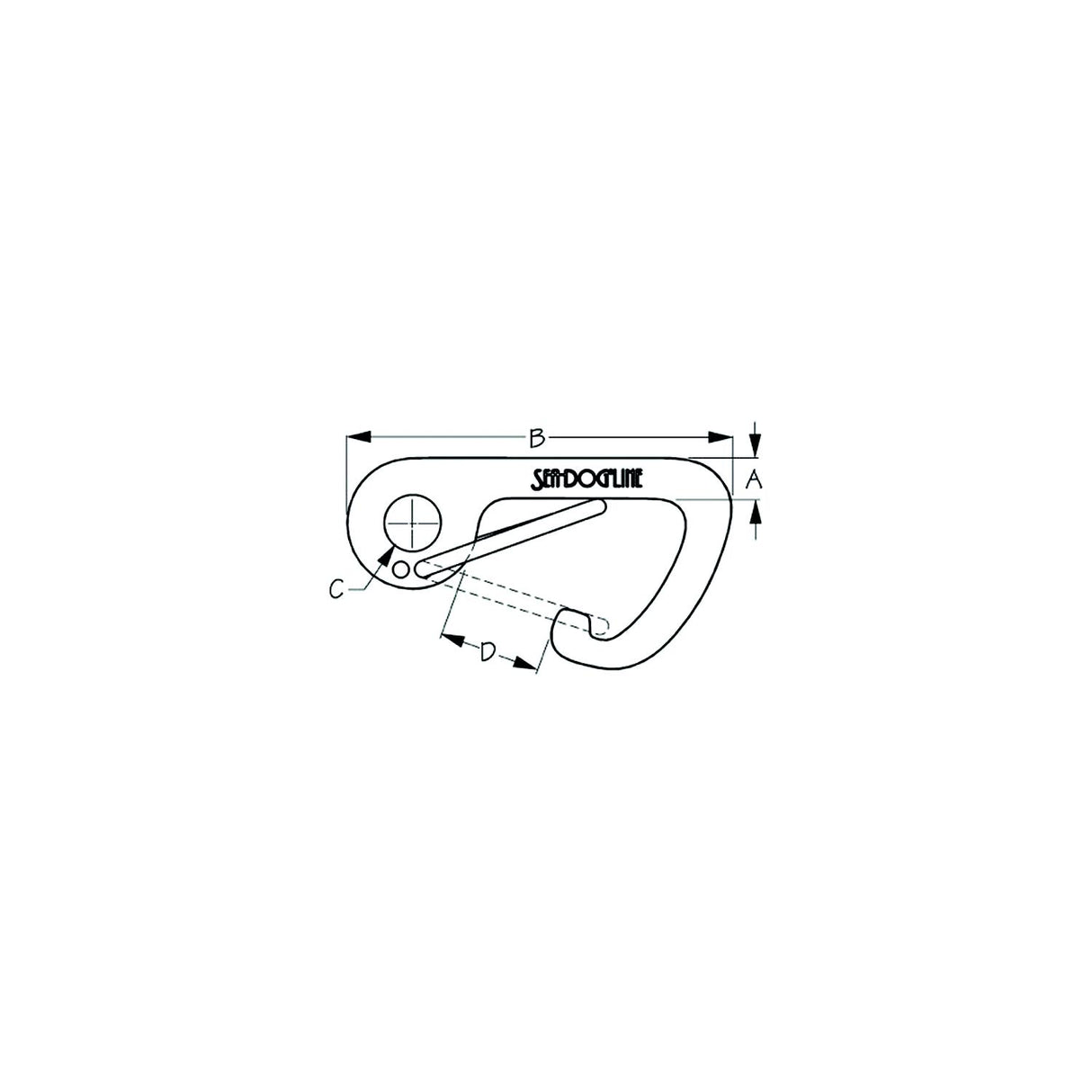 SeaDog 155500 Spring Gate 4" Asymmetrical Snap Hook