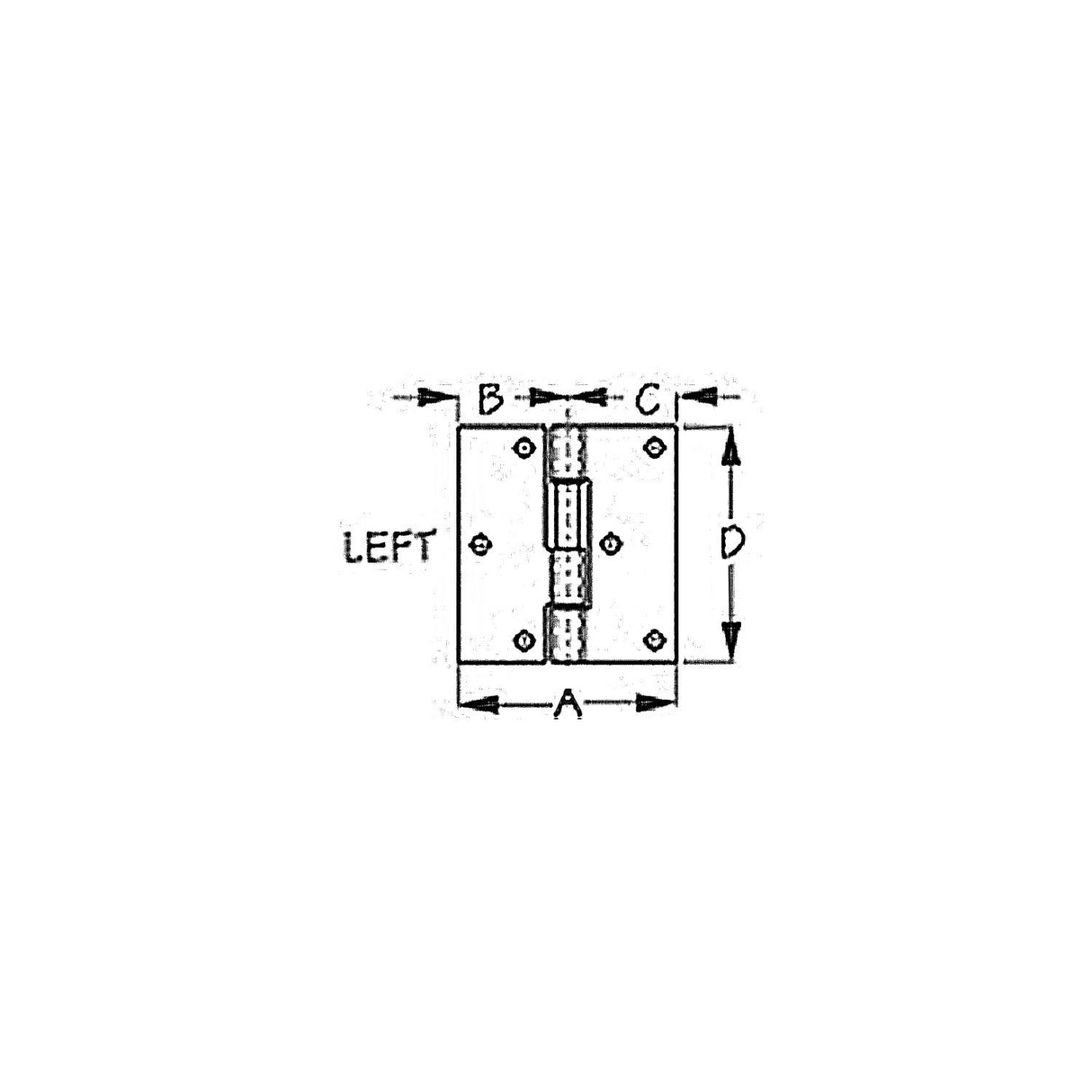 Seadog 207730-1 Lift Gate Butt Hinge, Left