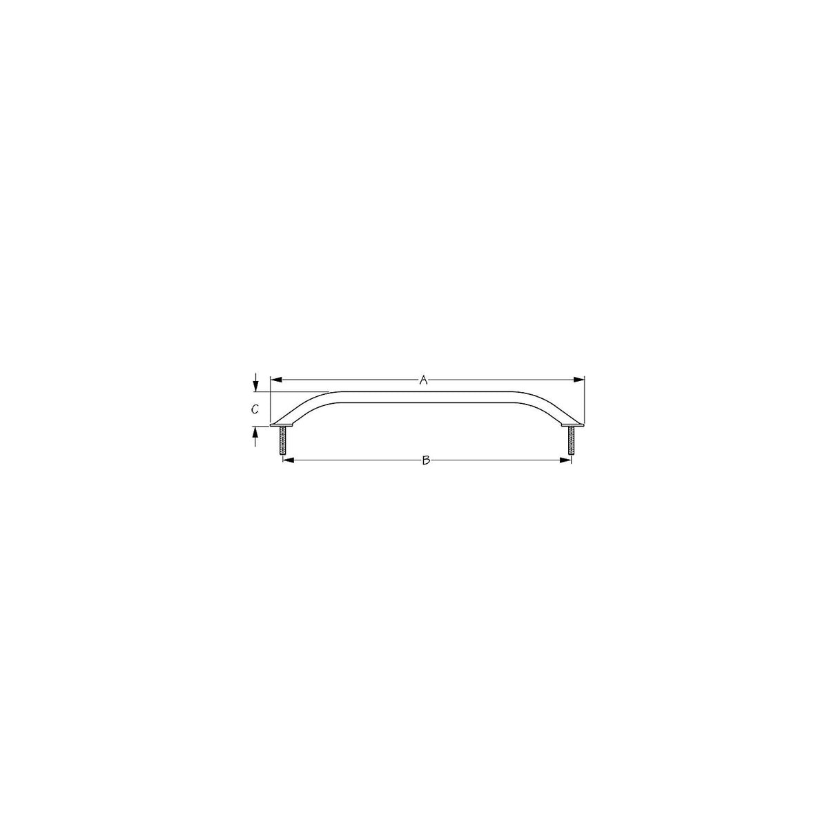 SeaDog 254212 Stud Mount Flanged Grab Rail, Stainless, 13-1/2"