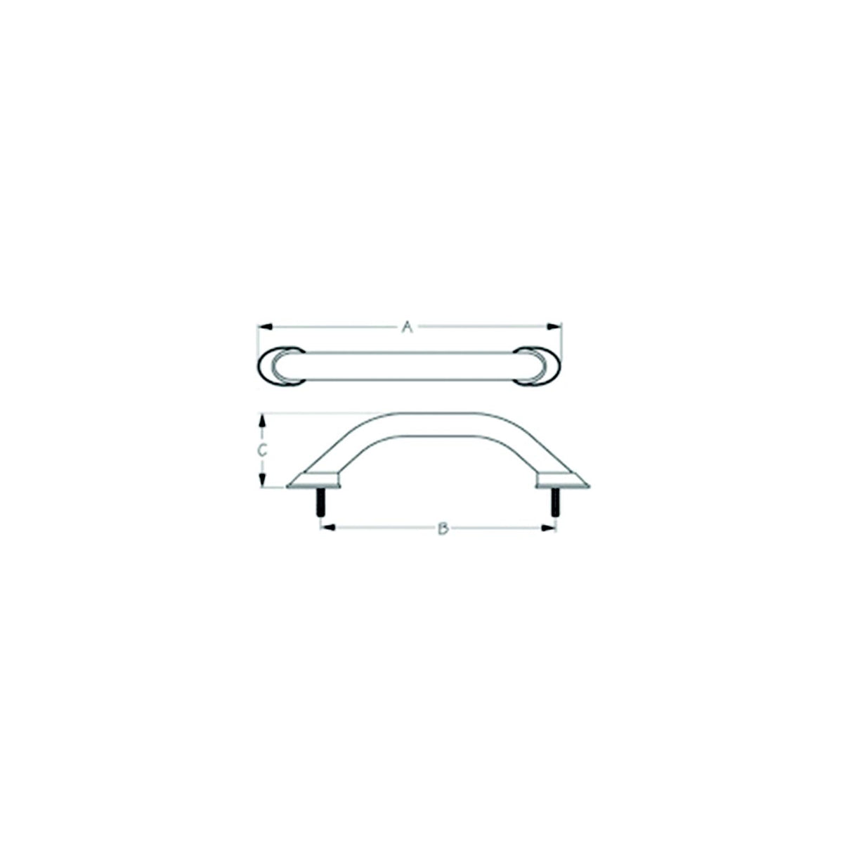 SeaDog LED 12V Stud Mount Hand Rail | (6) Blue LED's | Formed 304 Stainless | 5/16" Fastener