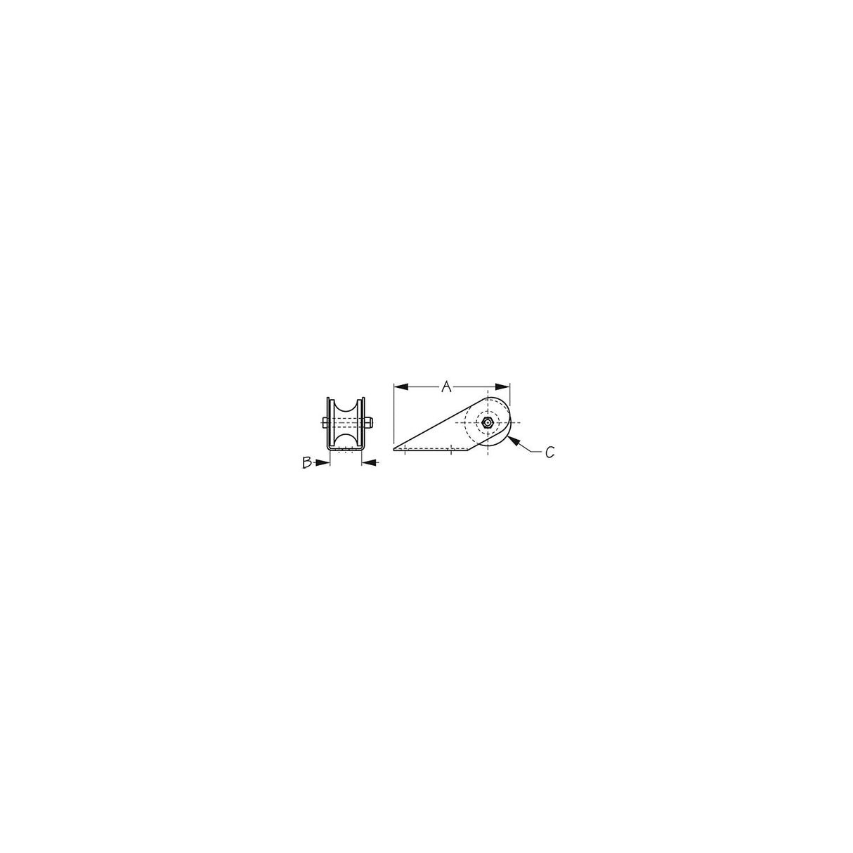 SeaDog 328052 Unpolished Short Bow Roller | 1" Max Rope Diameter | 3/8" Bolt Fastener