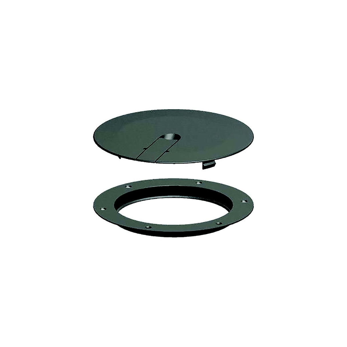 Sea-Dog 3364131 Low Profile Pop-Out Deck Plate, A: 8" , B:7-1/4", C=6-1/4", D: 3/16", Black, #8 FH