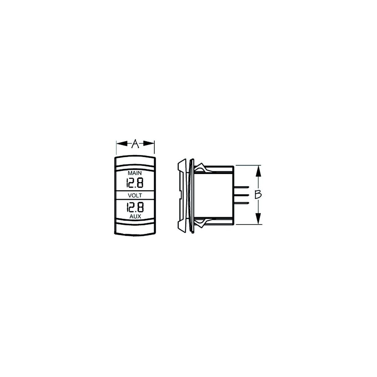 Cobra Dual Voltmeter - Rocker Switch Style