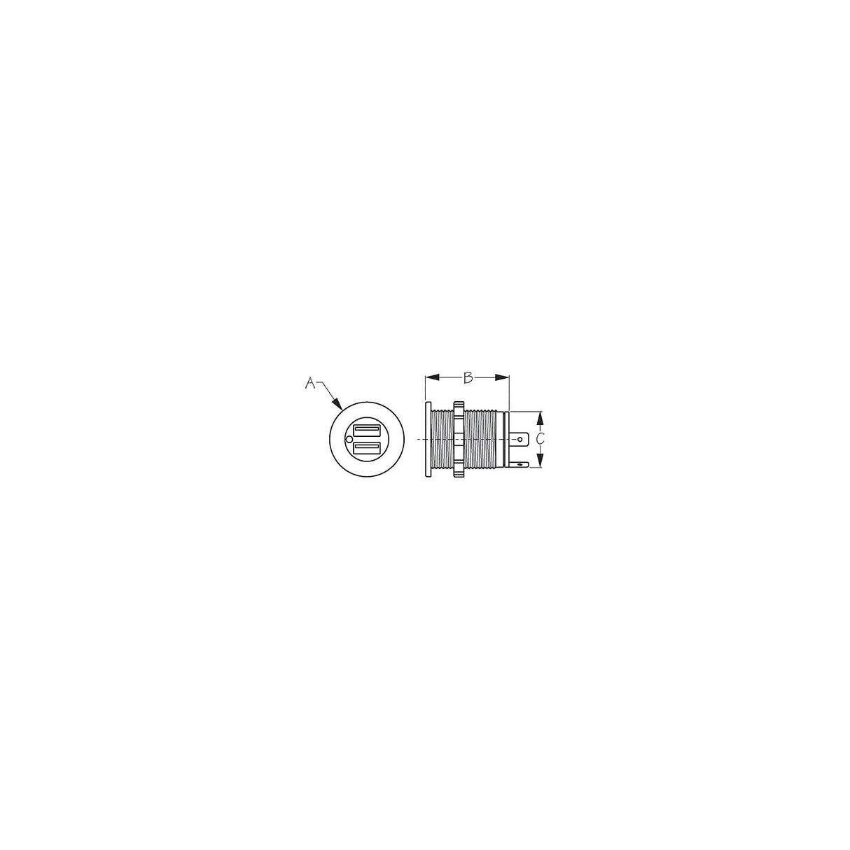 Sea-Dog 426503 Double USB Power Socket w/o Light