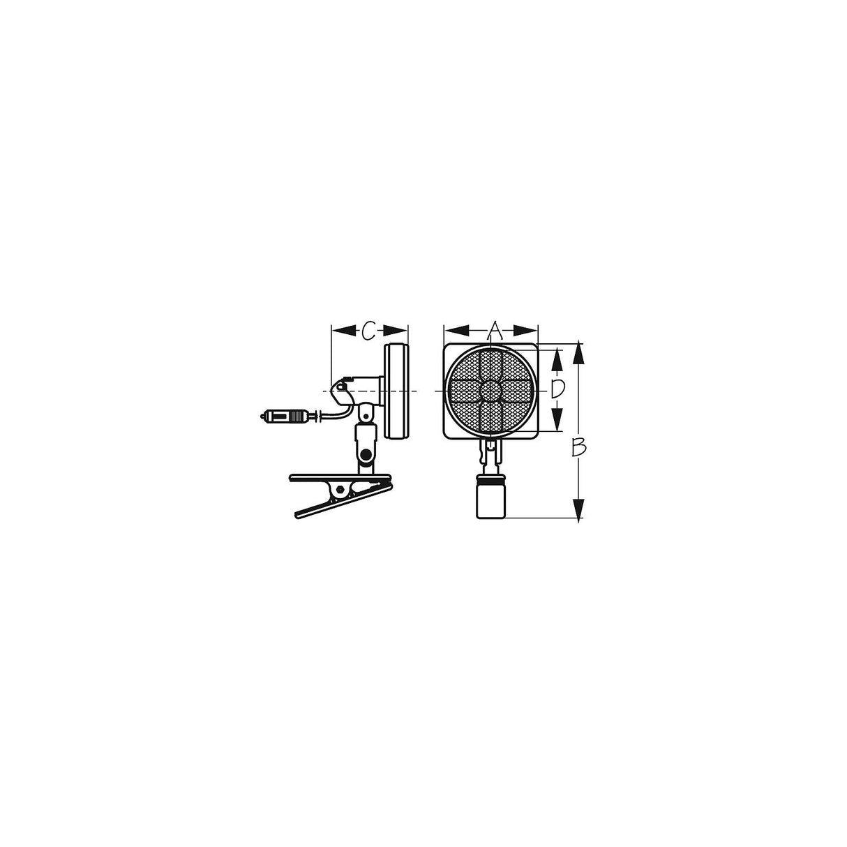 SeaDog 450110 ABS Housing Clamp On 12V Mount Fan | 5-5/16" x 4-1/4" x 4-5/8"