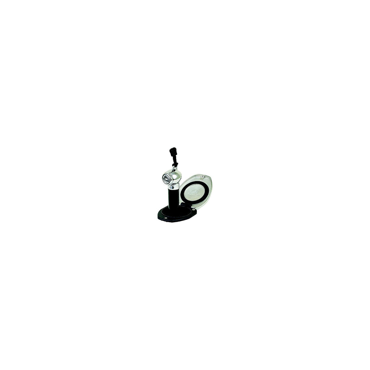 Scandvik 12124 Stainless Steel Recessed Shower Cap With Composite Cup Push-Button Sprayer Black With 6' Black Nylon Hose