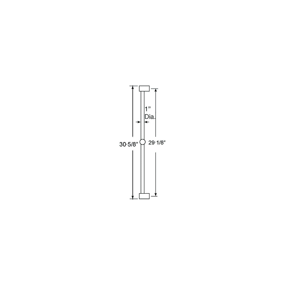 Scandvik 74180 Nordic Stainless Steel Shower Rail, 1/2" NPS-F