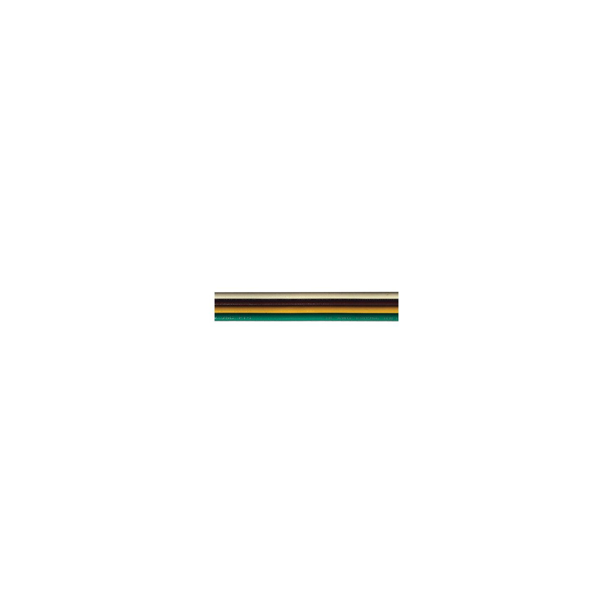 Cobra Wire B8016TU110100 Tinned Copper Bonded Ribbon Cable, 16 Gauge, 4-wire, 100', White/Brown/Yellow/Green
