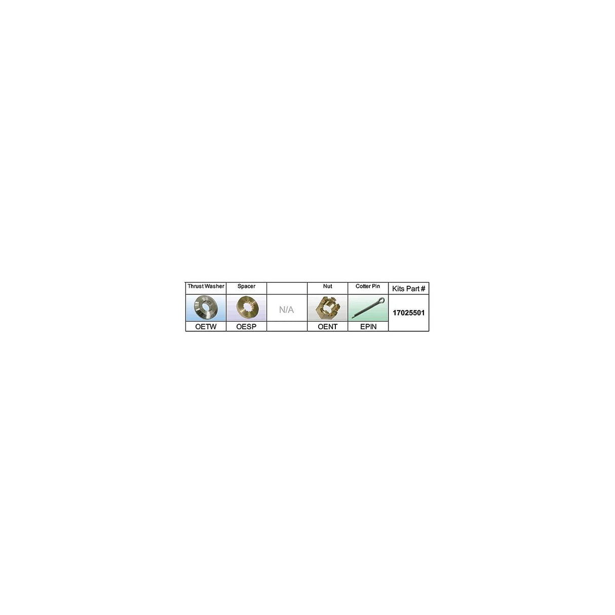Solas 17025501 Fixed Hub Prop Hardware Kit - BRP, Type E