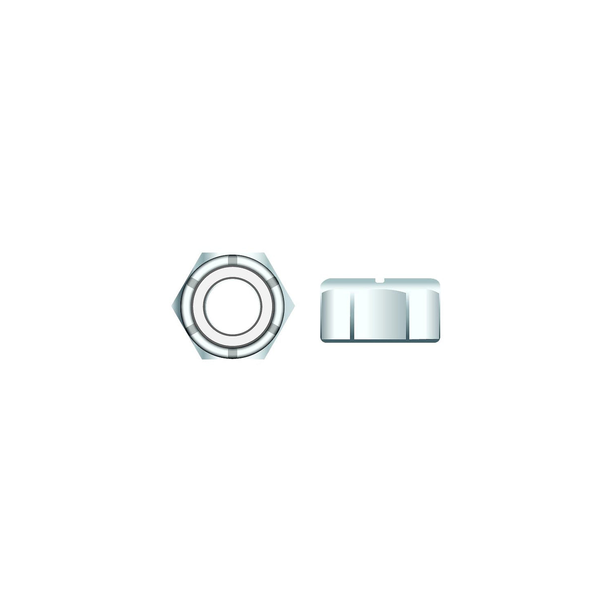 Seachoice 01777 Nylon Insert Chrome Plated SS Locknut, 1/4-20
