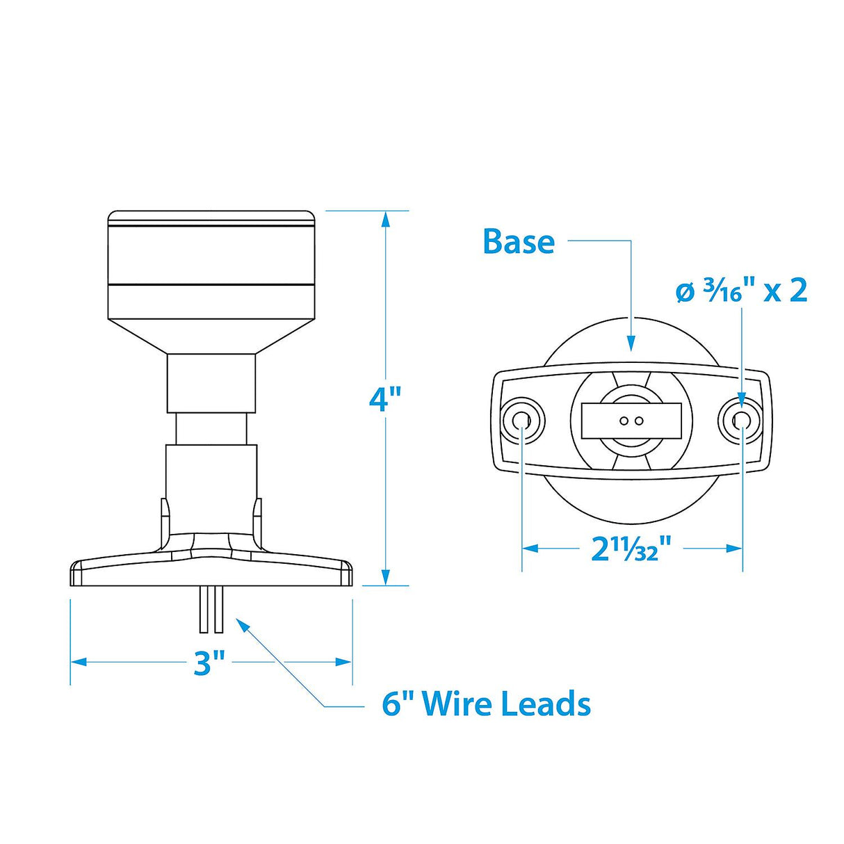 Seachoice LED All-Round Light, Boat Navigation, 4 In. Tall