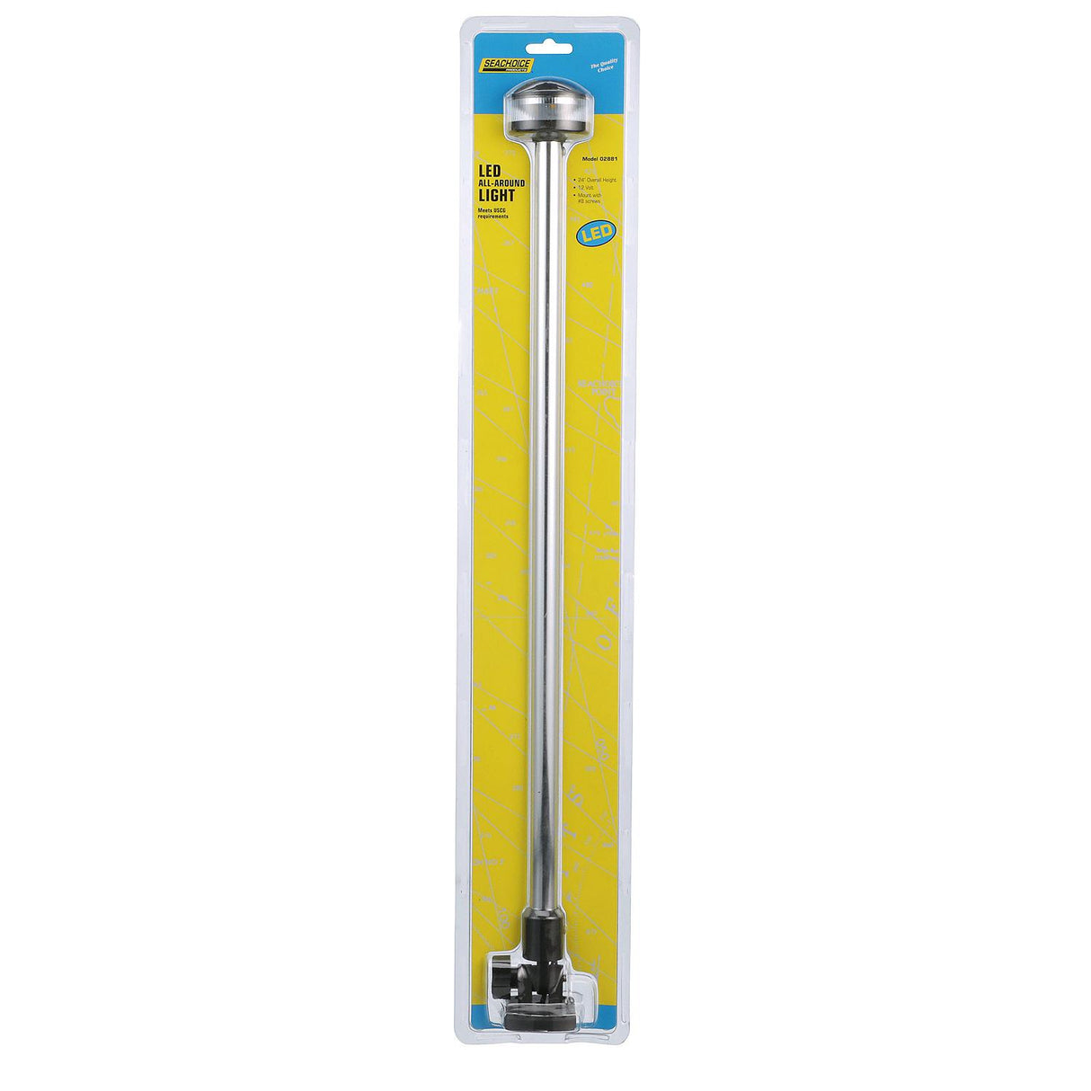 Seachoice Fold-Down LED All-Round Light, 360° Illumination, 2NM Visibility for Sail or Powerboats Under 66 Ft., 24 In.