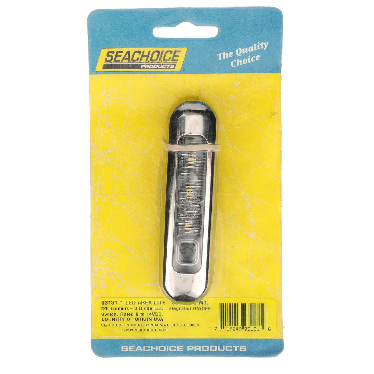 Seachoice LED Surface Mount Area Light with On/Off Switch, 316 Stainless Steel, White Light, 220 Lumens