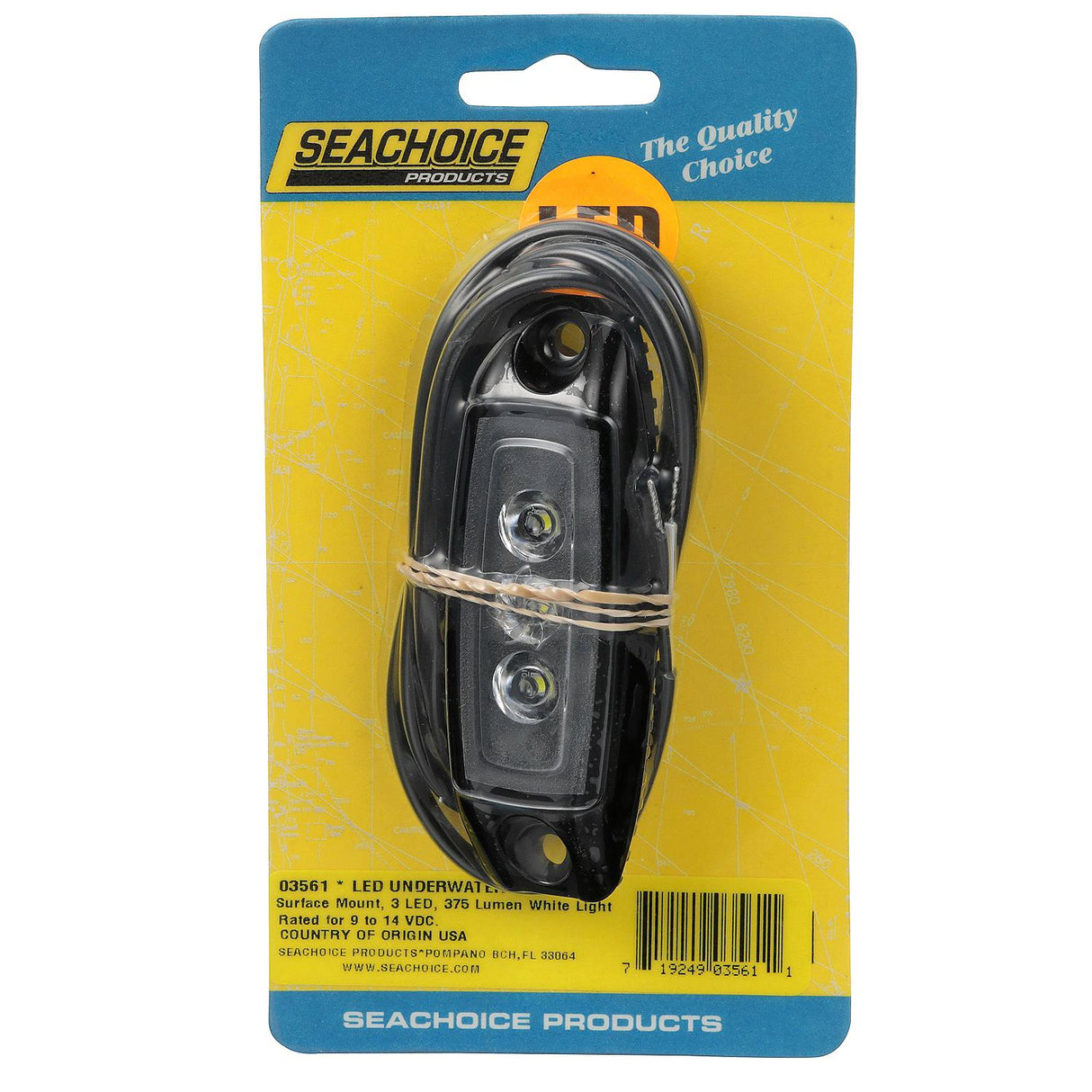 Seachoice 03561 Water Dragon LED Underwater Light, 3 White LEDs, 375 Lumens