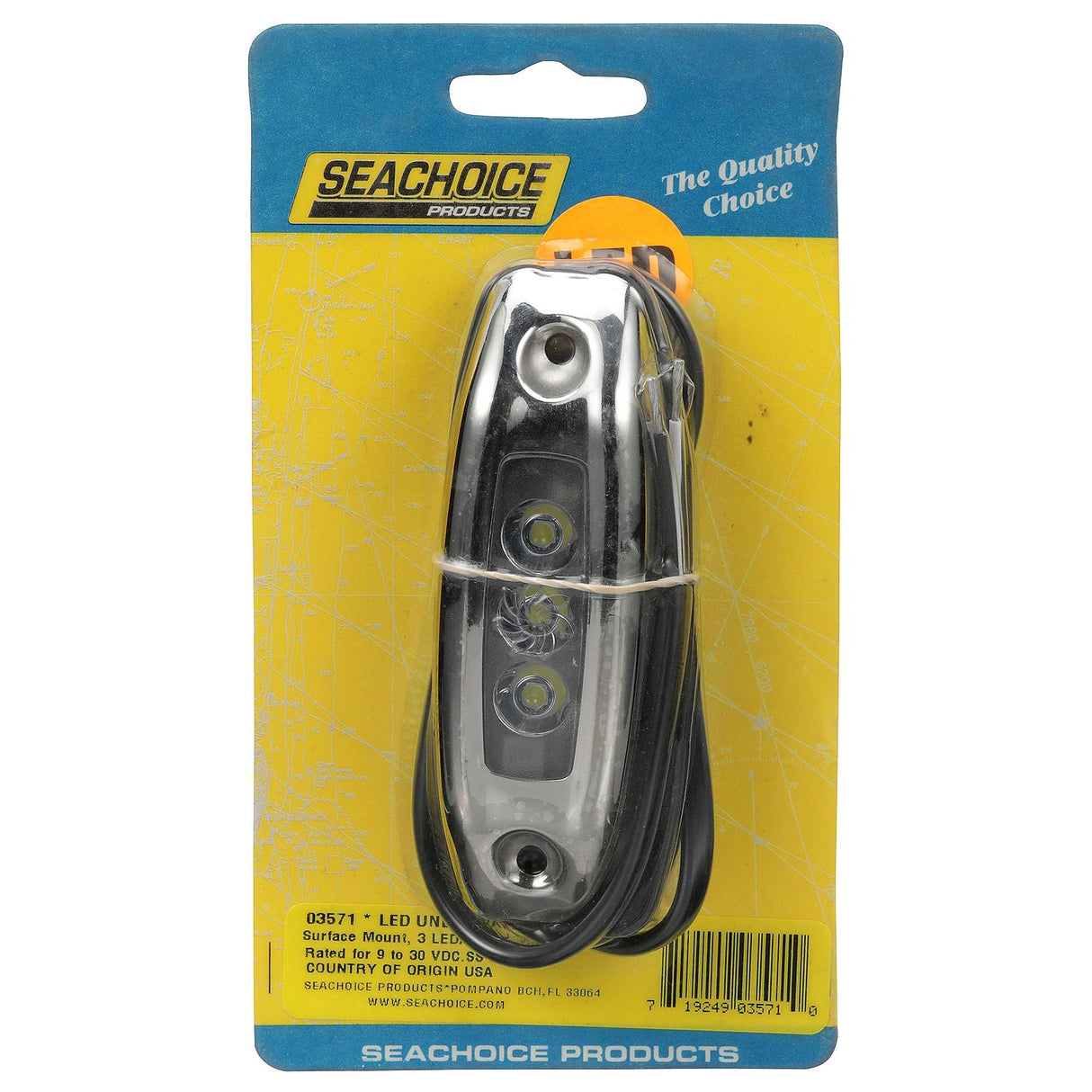 Seachoice 03571 Water Dragon LED Underwater Light, 3 White LEDs, 1,500 Lumens