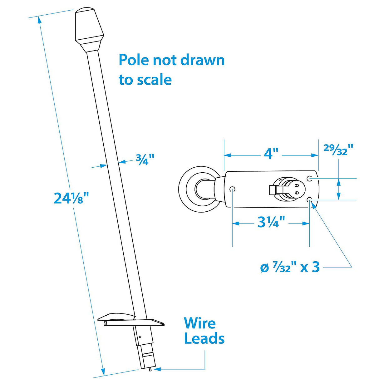 Seachoice All-Round White Light, Boat Navigation, 24-1/8 In.