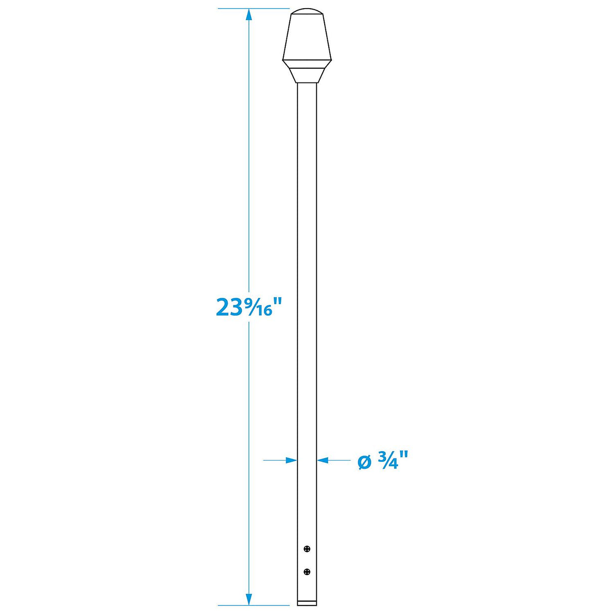 Seachoice LED All-Round White Light for Boating, Stow-A-Way Aluminum Light, 23-9/16 In.