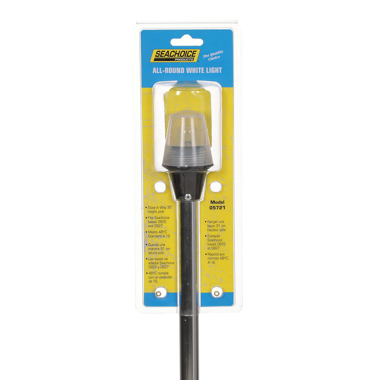 Seachoice LED All-Round White Light for Boating, Stow-A-Way Aluminum Light, 36 In.