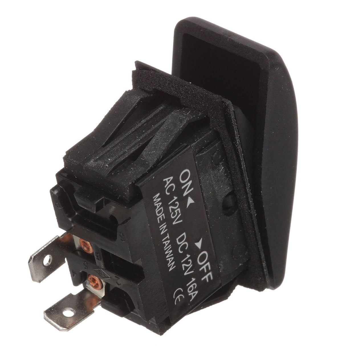 Seachoice Non-Illuminated Rocker Switch, SPST, 2 Terminal, On/Off, Black