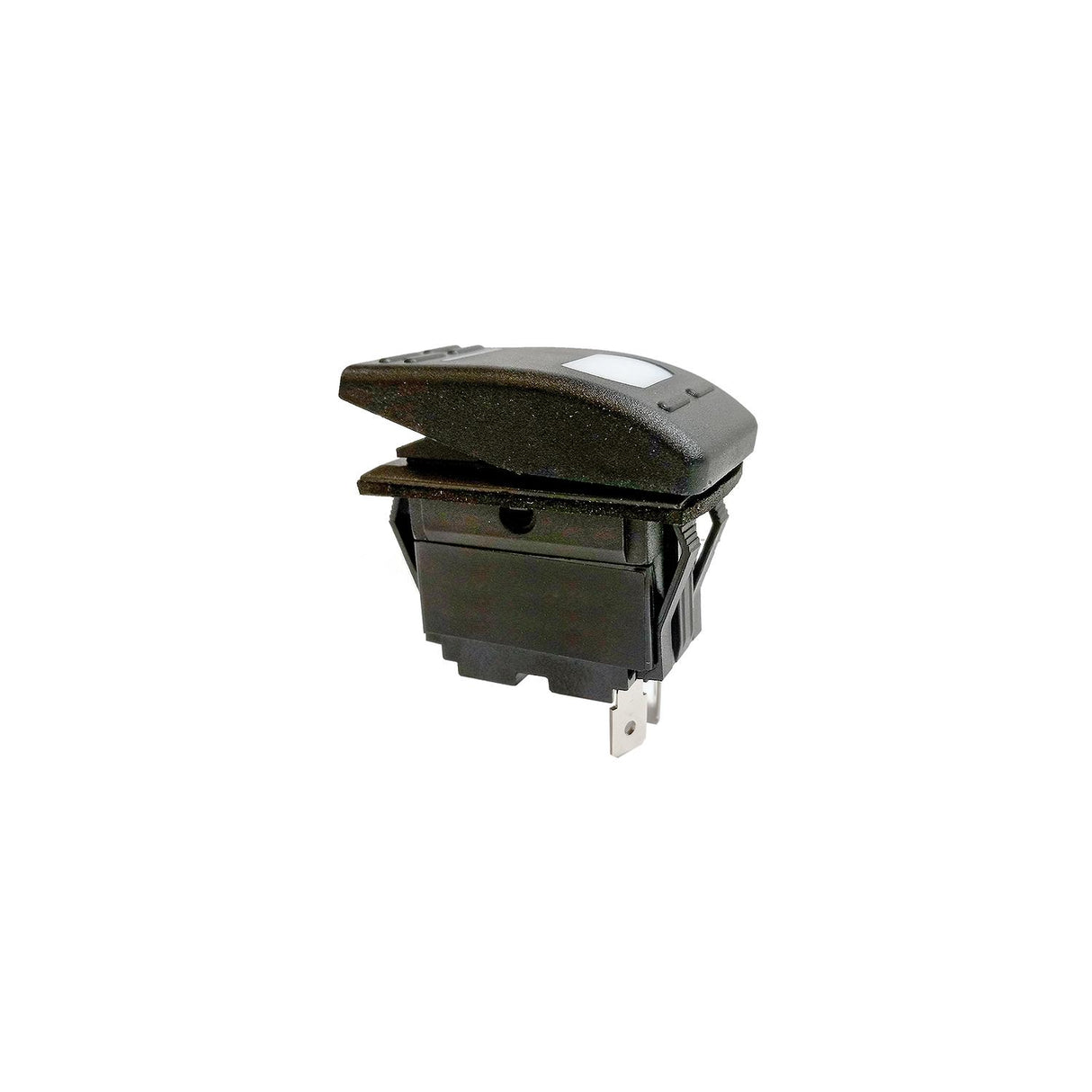 Seachoice Illuminated Rocker Switch, SPST, 3 Terminal, On/Off, Black