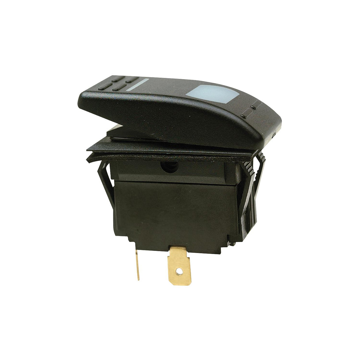 Seachoice Illuminated Rocker Switch, SPST, 3 Terminal, On/Off, Black