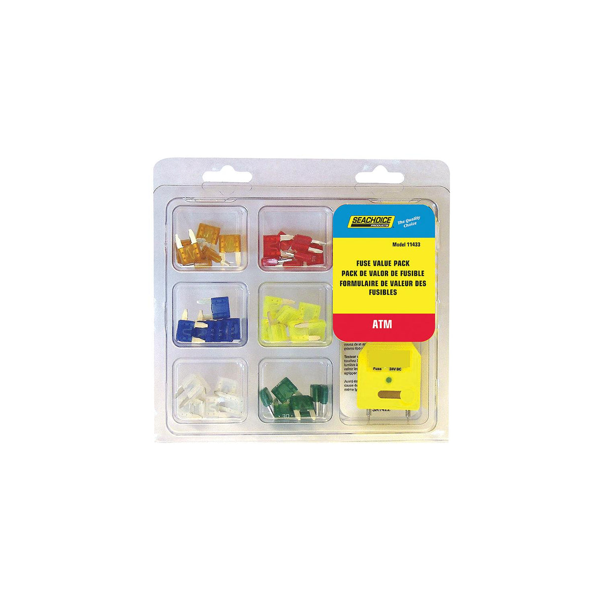 Seachoice ATM Fuse Value Pack, Contains 42 Assorted ATM Fuses and Tester, for Auto, Marine or Electronics Applications Up to 12V