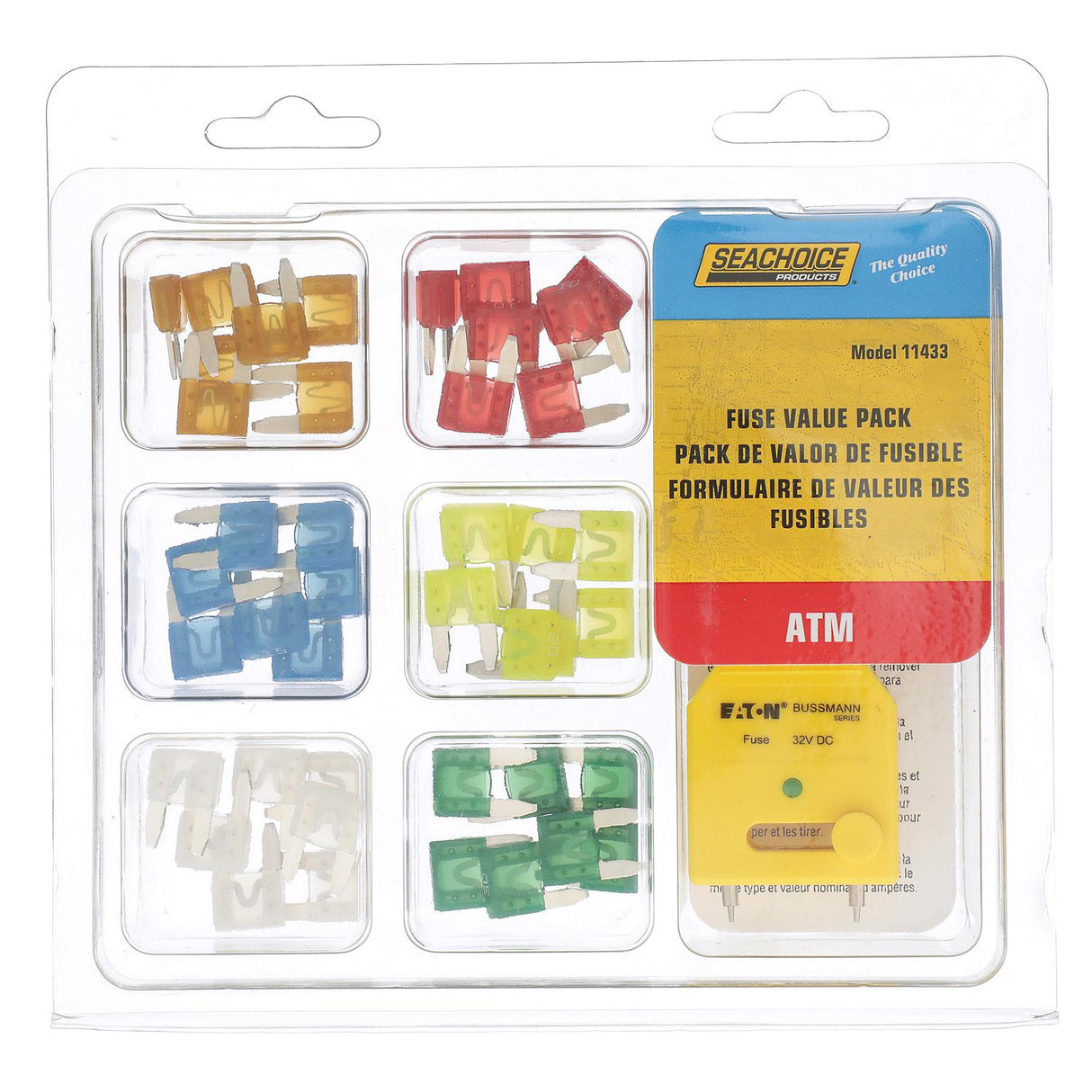 Seachoice ATM Fuse Value Pack, Contains 42 Assorted ATM Fuses and Tester, for Auto, Marine or Electronics Applications Up to 12V