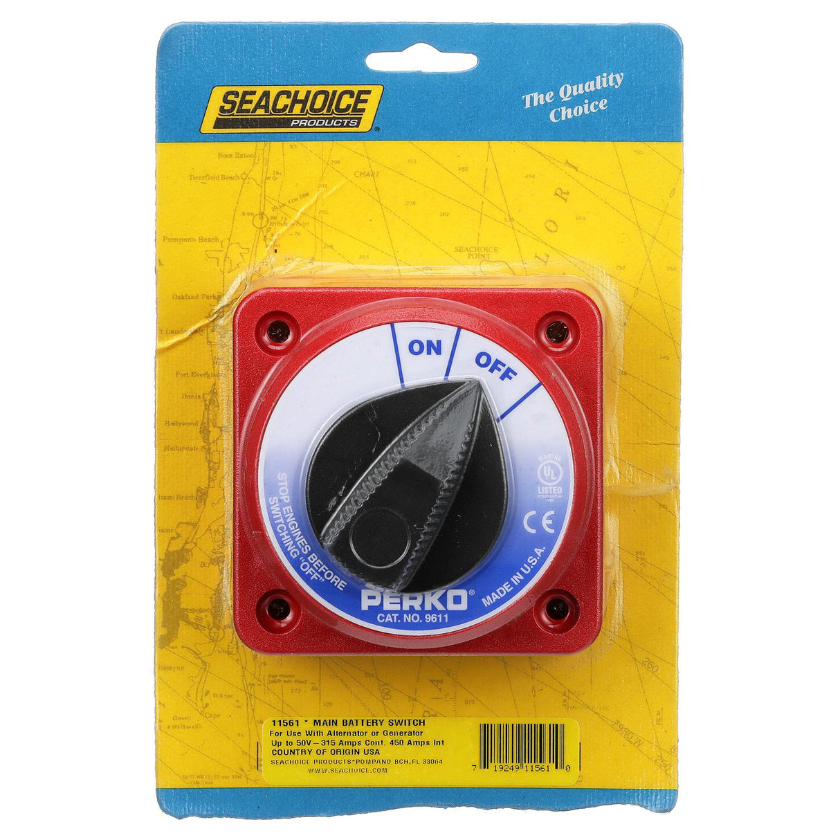 Seachoice 11561 Battery Select Switch, Compact, Disconnect Isolator Cutoff, 12 -50V