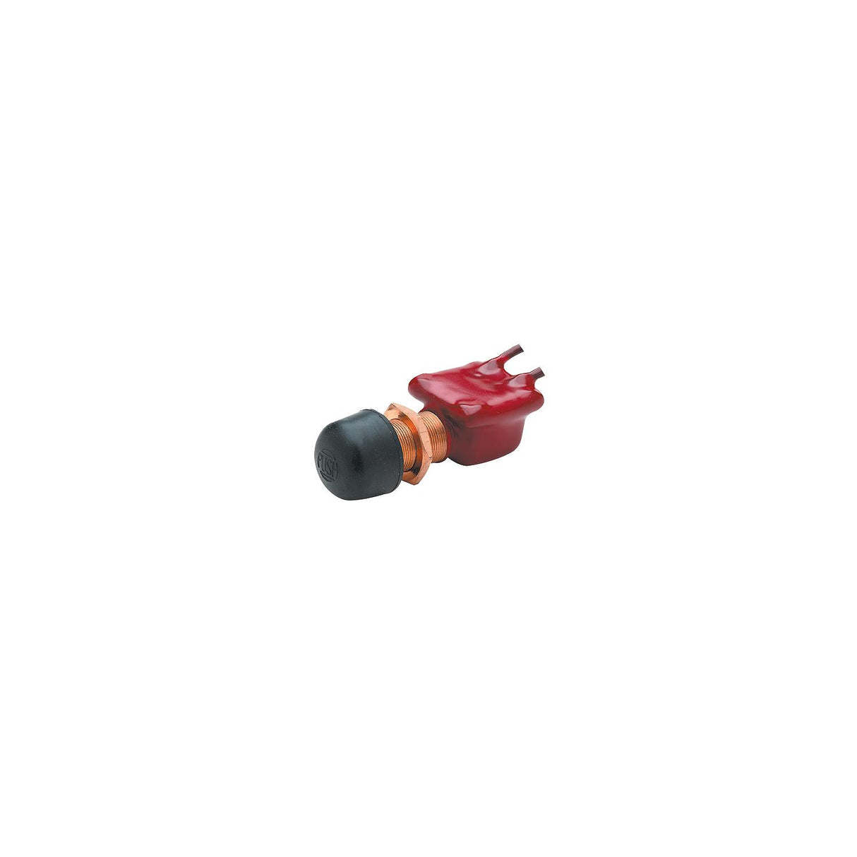 Seachoice 2-Position Off/Momentarily On Push Button Switch, 6-36V, 18 Gauge Wire Leads
