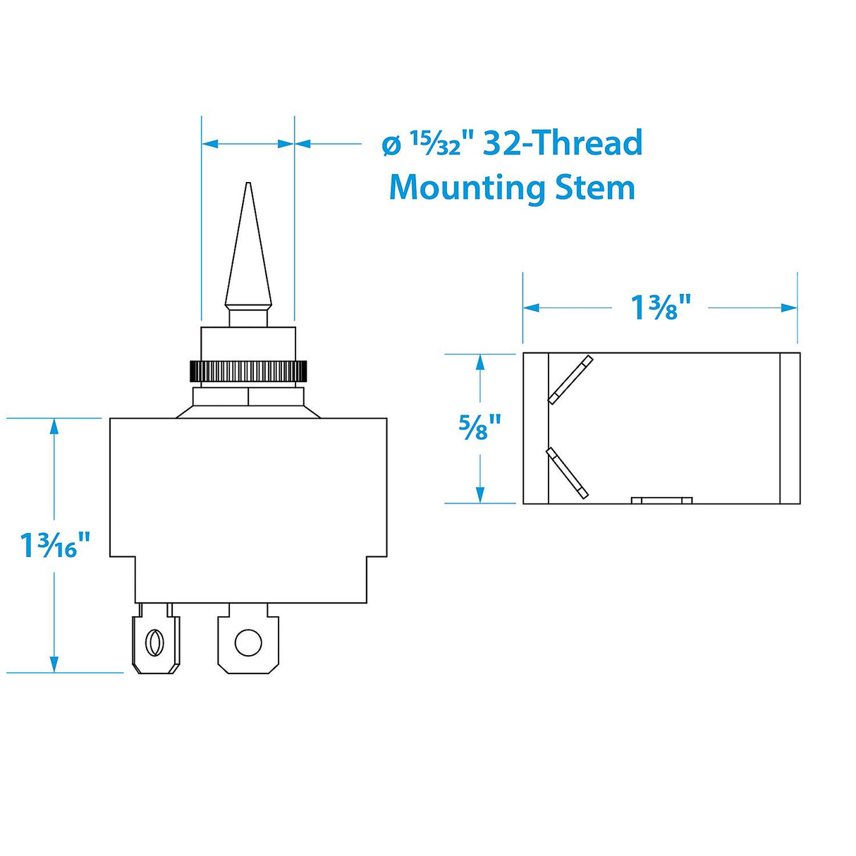Seachoice 2-Position Illuminated Toggle Switch, On/Off