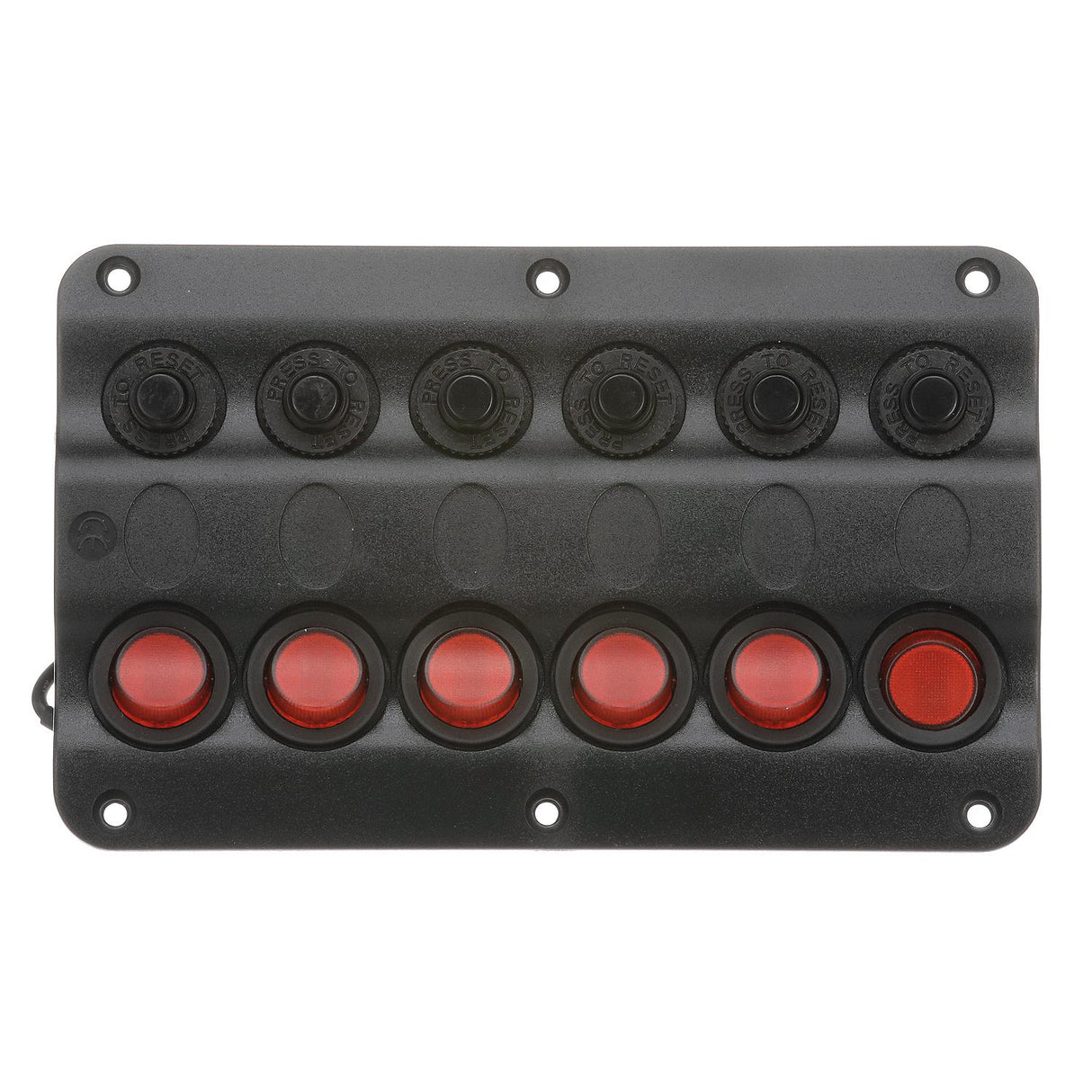 Seachoice 12331 LED 12V 6-Switch Distribution Panel, Pre-Wired, Boat Panel Mount
