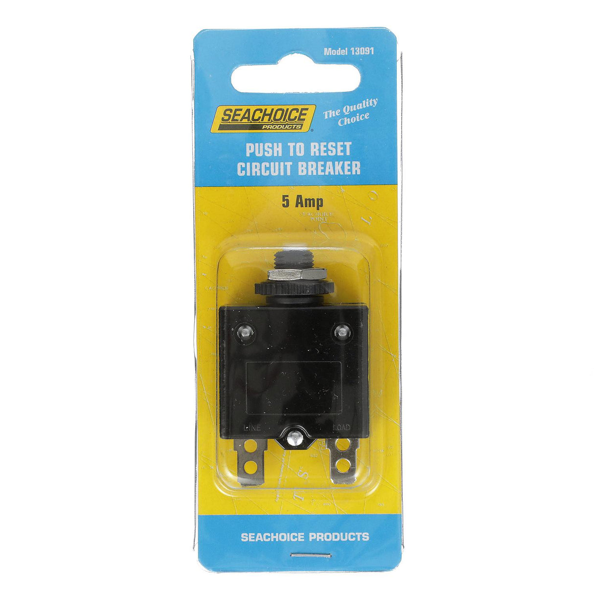 Seachoice Circuit Breaker, Push to Reset, 5 Amp