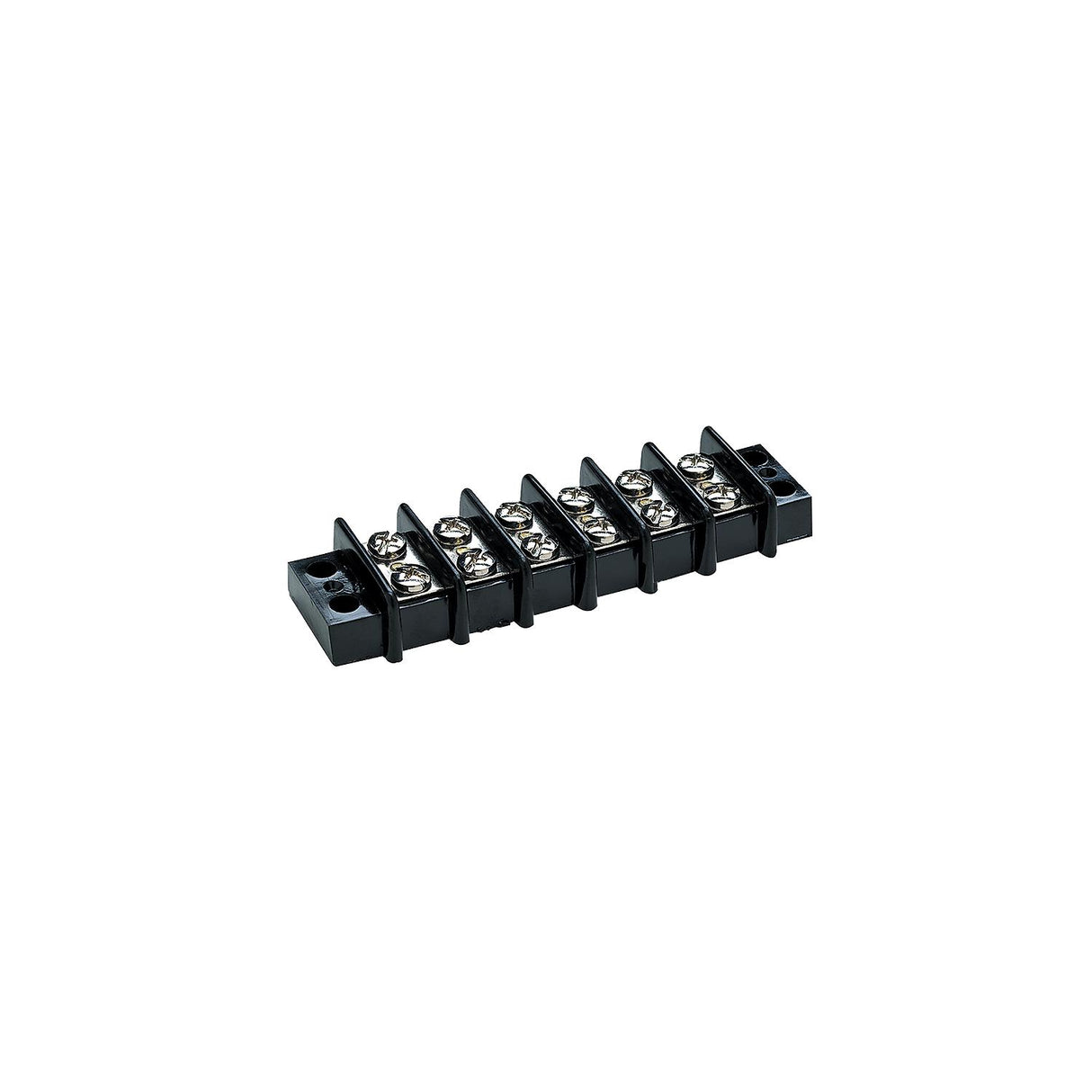Seachoice 13571 Terminal Block, 6-Gang, Nickel Plated Brass Terminals