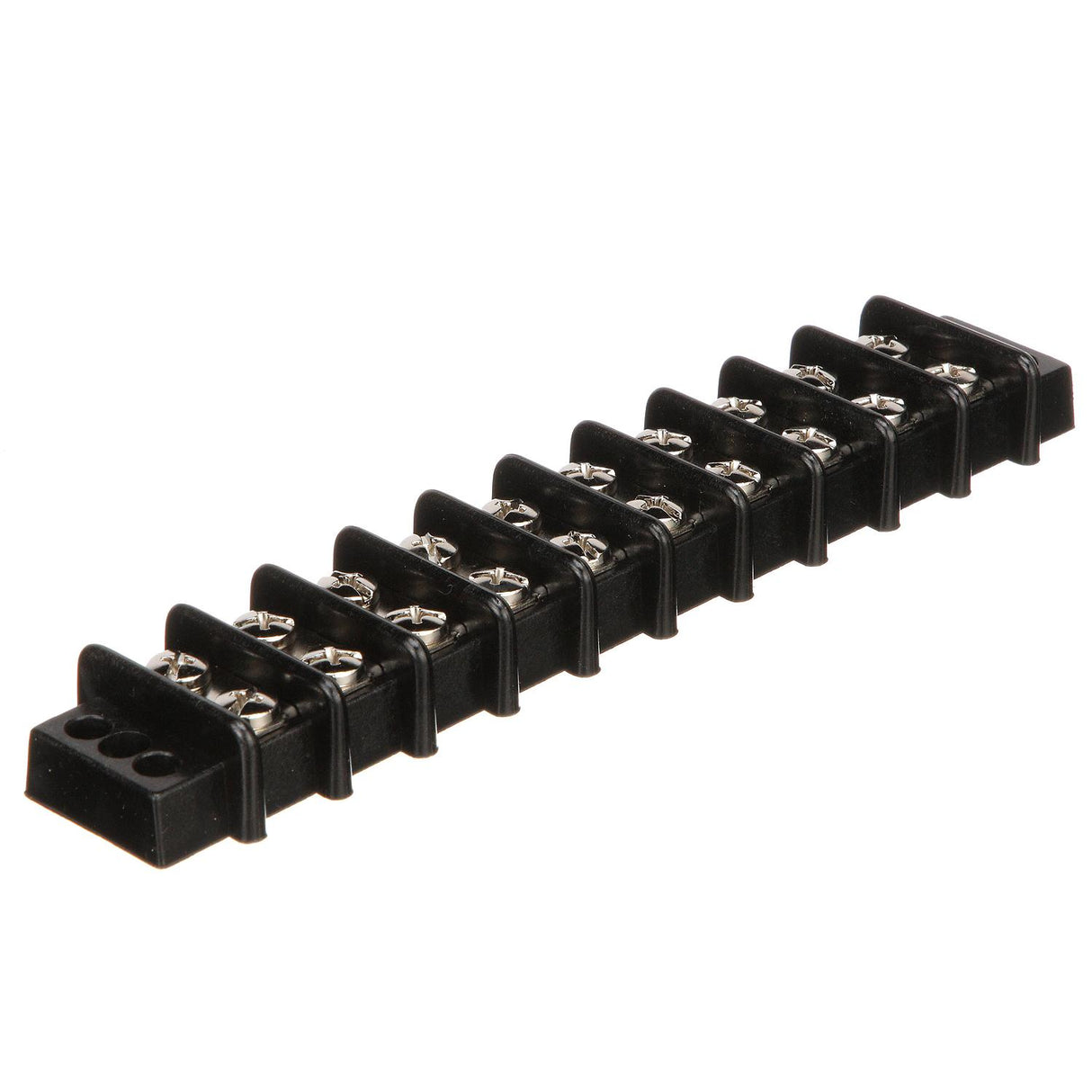 Seachoice 13591 Terminal Block, 10-Gang, Nickel Plated Brass Terminals